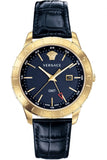Buy Shop Versace Univers Navy Blue Dial Navy Blue Leather Strap Watch for Men - VEBK00318 USA Online