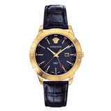 Buy Shop Versace Univers Navy Blue Dial Navy Blue Leather Strap Watch for Men - VEBK00318 USA Online