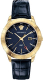 Buy Shop Versace Univers Navy Blue Dial Navy Blue Leather Strap Watch for Men - VEBK00318 USA Online