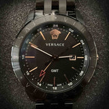 Buy Shop Versace Univers Quartz Black Dial Black Steel Strap Watch for Men - VEBK00618 USA Online