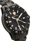 Buy Shop Versace Univers Quartz Black Dial Black Steel Strap Watch for Men - VEBK00618 USA Online