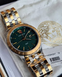 Buy Shop Versace Univers Quartz Green Dial Two Tone Steel Strap Watch for Men - VEBK00718 USA Online