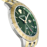 Buy Shop Versace Univers Quartz Green Dial Two Tone Steel Strap Watch for Men - VEBK00718 USA Online