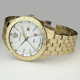 Buy Shop Versace Univers Quartz White Dial Gold Steel Strap Watch for Men - VEBK00518 USA Online