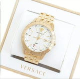 Buy Shop Versace Univers Quartz White Dial Gold Steel Strap Watch for Men - VEBK00518 USA Online