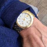 Buy Shop Versace Univers Quartz White Dial Gold Steel Strap Watch for Men - VEBK00518 USA Online