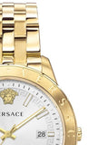 Buy Shop Versace Univers Quartz White Dial Gold Steel Strap Watch for Men - VEBK00518 USA Online