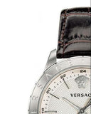 Buy Shop Versace Univers White Dial Brown Leather Strap Watch for Men - VEBK00118 USA Online