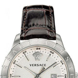 Buy Shop Versace Univers White Dial Brown Leather Strap Watch for Men - VEBK00118 USA Online