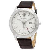 Buy Shop Versace Univers White Dial Brown Leather Strap Watch for Men - VEBK00118 USA Online