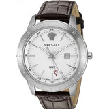 Buy Shop Versace Univers White Dial Brown Leather Strap Watch for Men - VEBK00118 USA Online