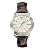 Buy Shop Versace Univers White Dial Brown Leather Strap Watch for Men - VEBK00118 USA Online