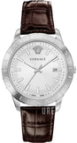 Buy Shop Versace Univers White Dial Brown Leather Strap Watch for Men - VEBK00118 USA Online