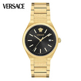 Buy Shop Versace V-Auria Quartz Black Dial Gold Steel Strap Watch for Men - VE0F00525 USA Online