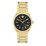 Buy Shop Versace V-Auria Quartz Black Dial Gold Steel Strap Watch for Men - VE0F00525 USA Online