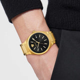 Buy Shop Versace V-Auria Quartz Black Dial Gold Steel Strap Watch for Men - VE0F00525 USA Online