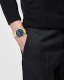 Buy Shop Versace V-Auria Quartz Blue Dial Two Tone Steel Strap Watch for Men - VE0F00325 USA Online