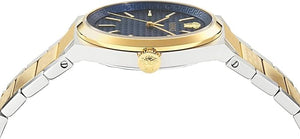 Buy Shop Versace V-Auria Quartz Blue Dial Two Tone Steel Strap Watch for Men - VE0F00325 USA Online