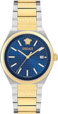 Buy Shop Versace V-Auria Quartz Blue Dial Two Tone Steel Strap Watch for Men - VE0F00325 USA Online