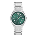 Buy Shop Versace V-Auria Quartz Green Dial Silver Steel Strap Watch for Men - VE0F00125 USA Online