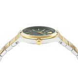 Buy Shop Versace V-Auria Quartz Green Dial Two Tone Steel Strap Watch for Men - VE0F00425 USA Online
