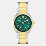 Buy Shop Versace V-Auria Quartz Green Dial Two Tone Steel Strap Watch for Men - VE0F00425 USA Online