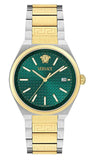 Buy Shop Versace V-Auria Quartz Green Dial Two Tone Steel Strap Watch for Men - VE0F00425 USA Online