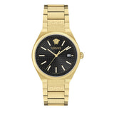 Buy Shop Versace V-Auria Quartz Black Dial Gold Steel Strap Watch for Men - VE0F00525 USA Online
