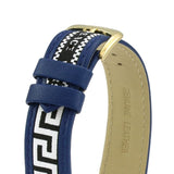 Buy Shop Versace V-Circle Black Dial Blue Leather Strap Watch for Men - VEBQ01419 USA Online
