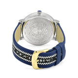 Buy Shop Versace V-Circle Black Dial Blue Leather Strap Watch for Men - VEBQ01419 USA Online