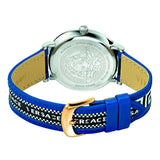 Buy Shop Versace V-Circle Black Dial Blue Leather Strap Watch for Men - VEBQ01419 USA Online