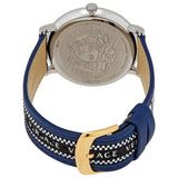 Buy Shop Versace V-Circle Black Dial Blue Leather Strap Watch for Men - VEBQ01419 USA Online