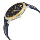 Buy Shop Versace V-Circle Black Dial Blue Leather Strap Watch for Men - VEBQ01419 USA Online