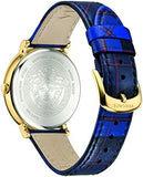 Buy Shop Versace V-Circle Black Dial Blue Leather Strap Watch for Women - VE8100218 USA Online