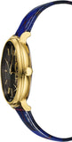 Buy Shop Versace V-Circle Black Dial Blue Leather Strap Watch for Women - VE8100218 USA Online