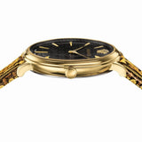 Buy Shop Versace V-Circle Black Dial Gold Leather Strap Watch for Women - VBP13017 USA Online
