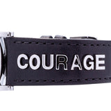 Buy Shop Versace V-Circle Black Manifesto Courage Quartz Silver Dial Black Leather Strap Watch for Men - VBQ080017 USA Online