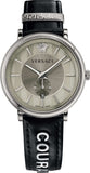 Buy Shop Versace V-Circle Black Manifesto Courage Quartz Silver Dial Black Leather Strap Watch for Men - VBQ080017 USA Online