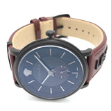 Buy Shop Versace V-Circle Manifesto Black Dial Maroon Leather Strap Watch for Men - VBQ040017 USA Online