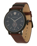 Buy Shop Versace V-Circle Manifesto Black Dial Maroon Leather Strap Watch for Men - VBQ040017 USA Online