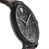 Buy Shop Versace V-Circle Manifesto Black Dial Maroon Leather Strap Watch for Men - VBQ040017 USA Online