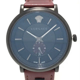 Buy Shop Versace V-Circle Manifesto Black Dial Maroon Leather Strap Watch for Men - VBQ040017 USA Online