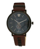 Buy Shop Versace V-Circle Manifesto Black Dial Maroon Leather Strap Watch for Men - VBQ040017 USA Online