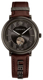 Buy Shop Versace V-Circle Manifesto Black Dial Maroon Leather Strap Watch for Men - VBQ040017 USA Online