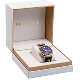Buy Shop Versace V-Circle Manifesto Edition Black Dial Black Leather Strap Watch for Men - VBQ050017 USA Online