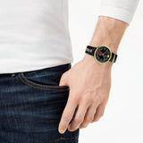 Buy Shop Versace V-Circle Manifesto Edition Black Dial Black Leather Strap Watch for Men - VBQ050017 USA Online