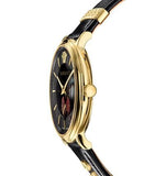 Buy Shop Versace V-Circle Manifesto Edition Black Dial Black Leather Strap Watch for Men - VBQ050017 USA Online