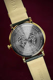 Buy Shop Versace V-Circle Manifesto Gold Dial Black Leather Strap Watch for Men - VBQ030017 USA Online