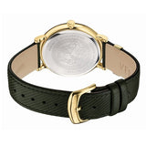 Buy Shop Versace V-Circle Manifesto Gold Dial Black Leather Strap Watch for Men - VBQ030017 USA Online