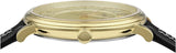 Buy Shop Versace V-Circle Manifesto Gold Dial Black Leather Strap Watch for Men - VBQ030017 USA Online